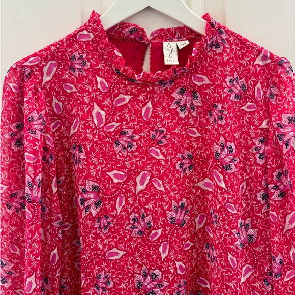 Joie Long Sleeve Ruffle Neck Blouse Large - Picture 2 of 9
